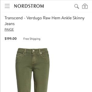 Paige denim Verdugo Raw Hem Ankle Skinny jeans